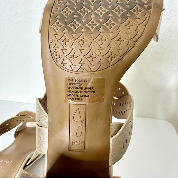 Joie Gold Sandals Size 10 Block Heal - Picture 5 of 6